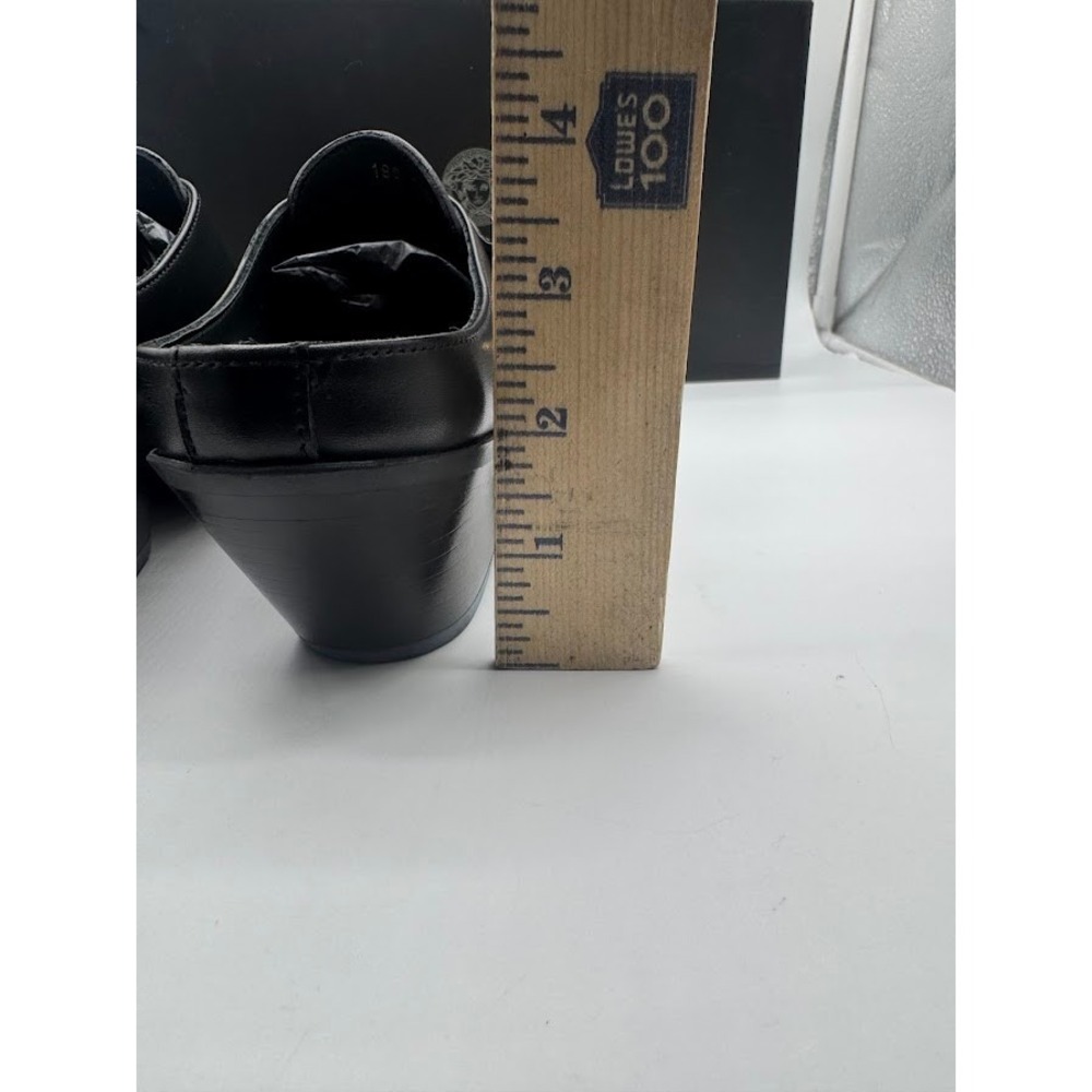 Versace Sabot Leather Western Mule Medusa Gold Toe Black EU 39.5 US 9 NIB - Picture 14 of 14